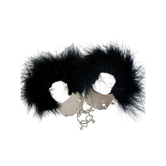 Esposas Metal Con Plumas Negro