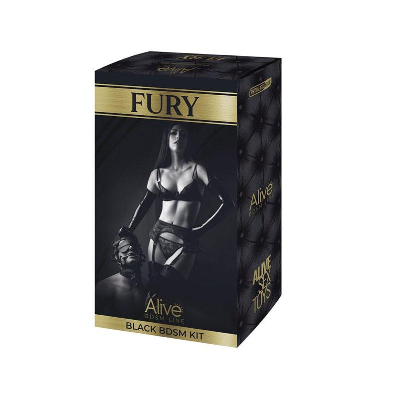 Fury Kit 10 Piezas Bdsm Negro