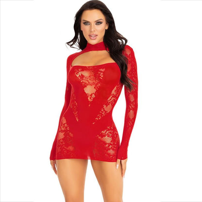 Vestido Encaje Manga Larga