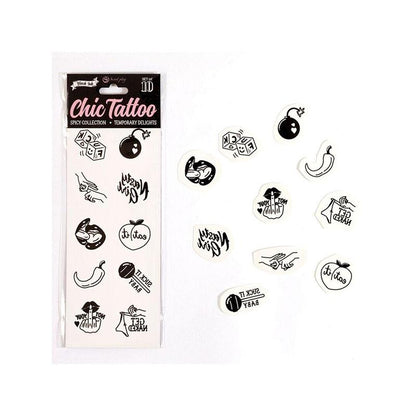 Set De 10 Tattoos Temporales Spicy Collection