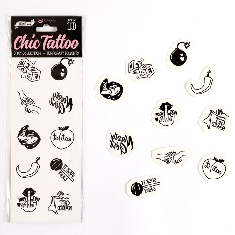 Set De 10 Tattoos Temporales Spicy Collection