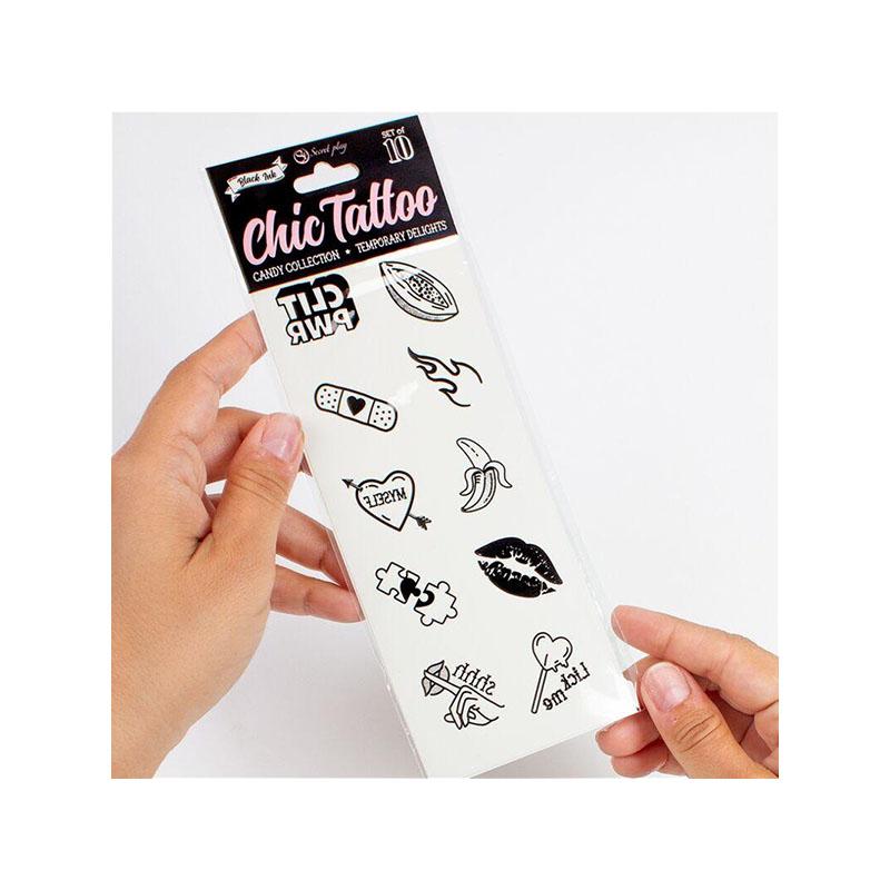 Set De 10 Tattoos Temporales Candy Collection
