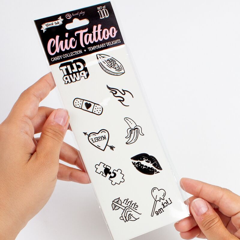 Set De 10 Tattoos Temporales Candy Collection
