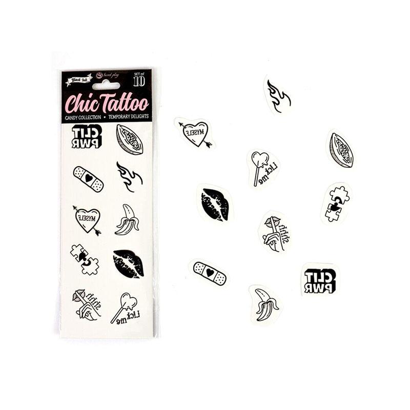 Set De 10 Tattoos Temporales Candy Collection