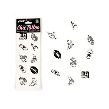 Set De 10 Tattoos Temporales Candy Collection