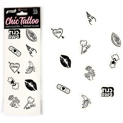 Set De 10 Tattoos Temporales Candy Collection
