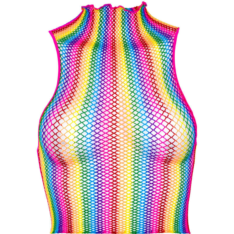 Top Rejilla Cuello Alto