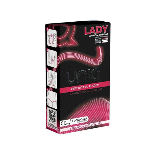 Preservativos Uniq Lady Femeninos Con Liguero Sin Latex 3 Uds