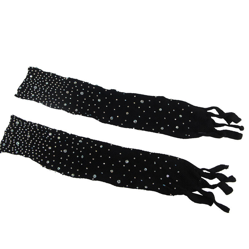 Bodystocking Rejilla Con Guantes De Diamantes