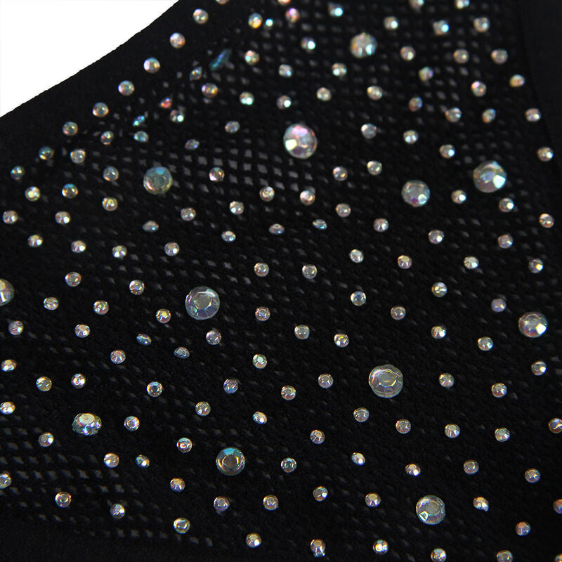 Bodystocking Rejilla Con Guantes De Diamantes