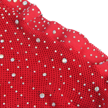 Bodystocking Rejilla Con Guantes De Diamantes