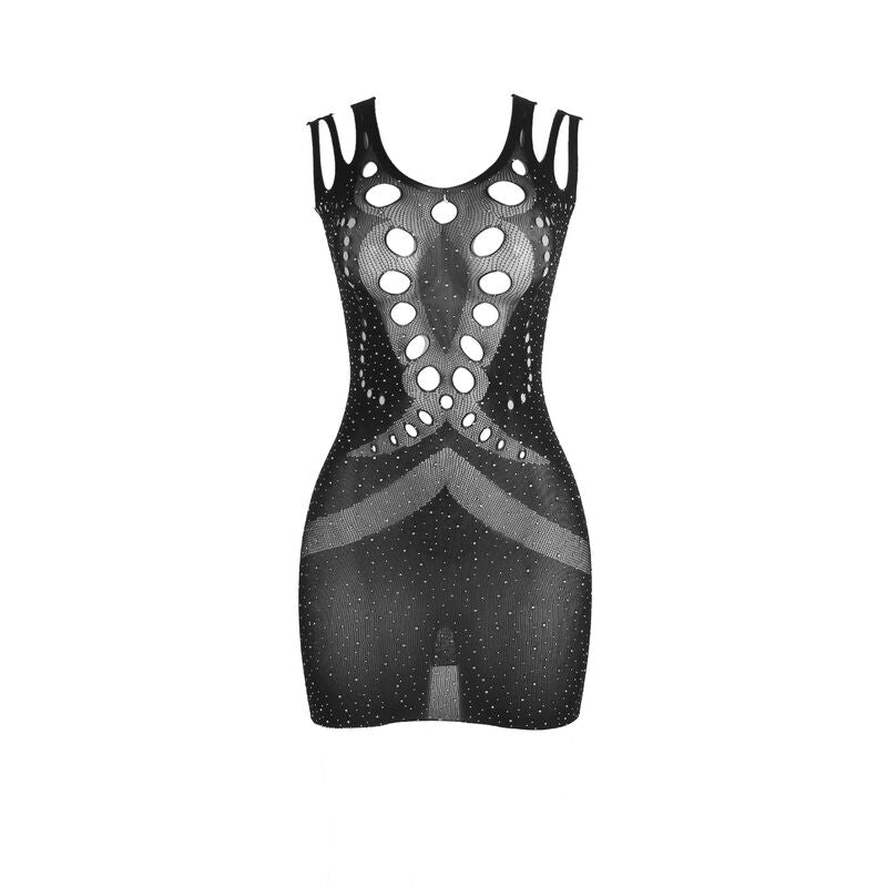 Vestido Rejilla Con Brillantes