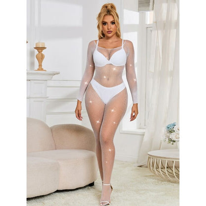Bodystocking Rejilla Con Diamantes