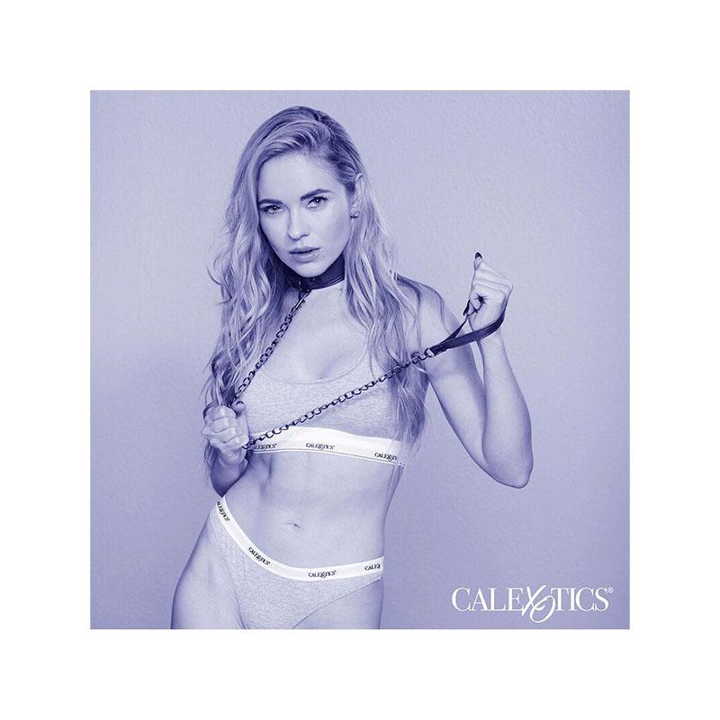 Nocturnal Collar Y Correa Cuero Ajustable Negro