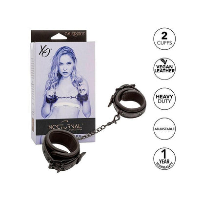 Nocturnal Esposas Cuero Ajustable Negro
