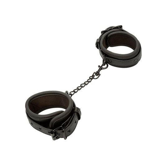 Nocturnal Esposas De Tobillo Cuero Ajustable Negro