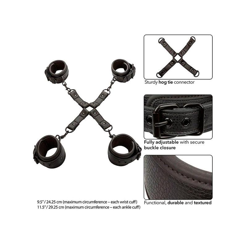 Nocturnal Conector Hog Tie Cuero Ajustable Negro