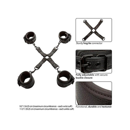 Nocturnal Conector Hog Tie Cuero Ajustable Negro