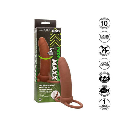 Maxx Doble Penetrador Grueso 10 Vibraciones Mulato