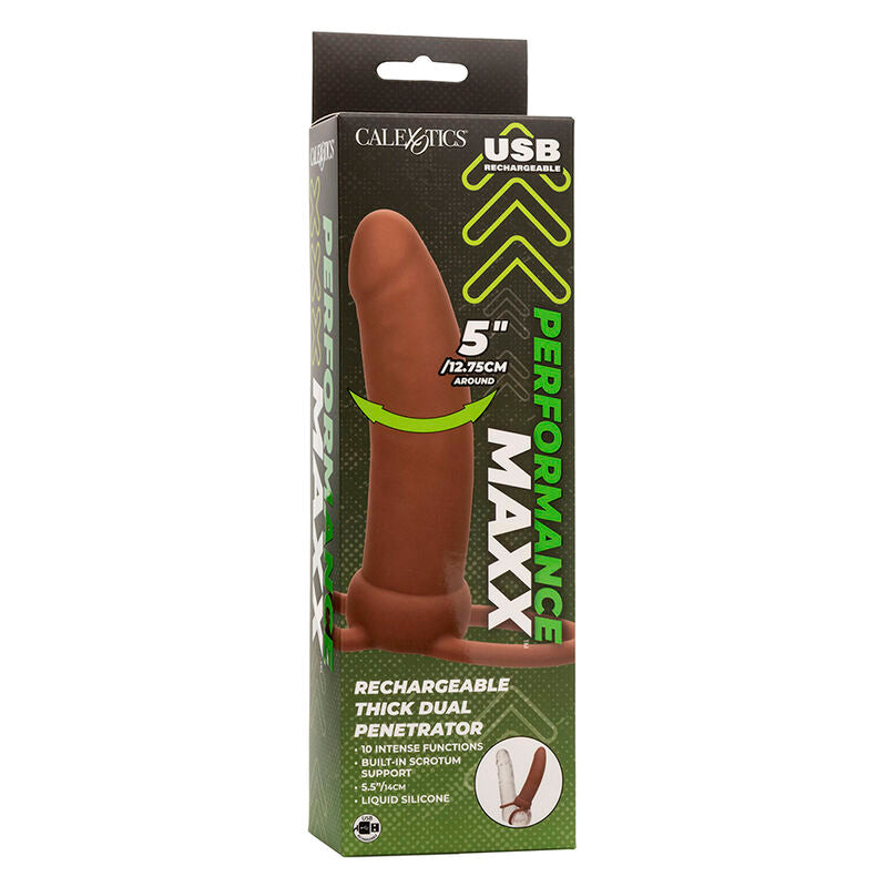 Maxx Doble Penetrador Grueso 10 Vibraciones Mulato