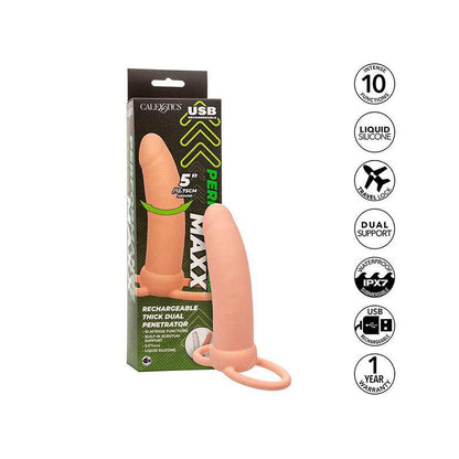 Maxx Doble Penetrador Grueso 10 Vibraciones Natural