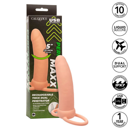 Maxx Doble Penetrador Grueso 10 Vibraciones Natural