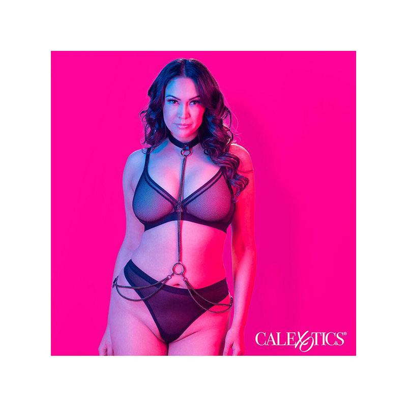 Euphoria Collar Halter Y Correa Con Cadena Talla Plus