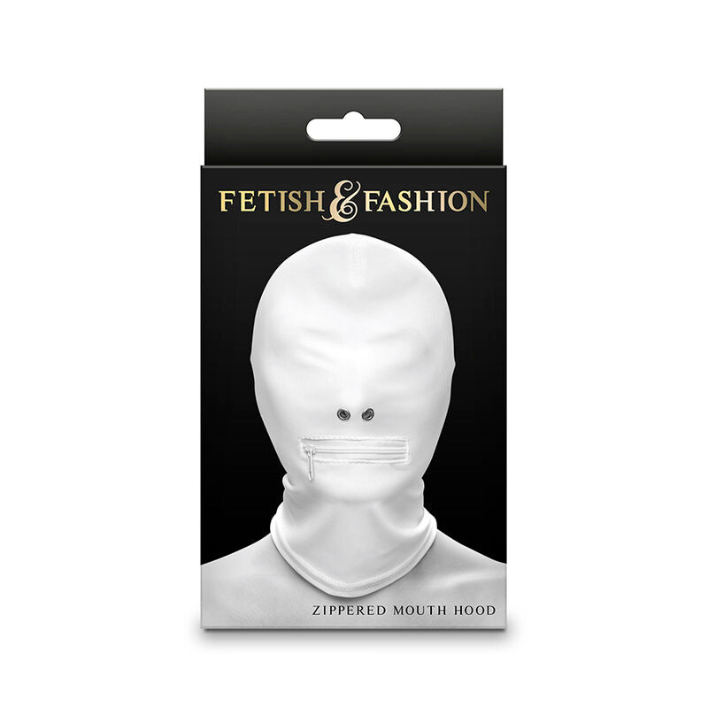 Fetish & Fashion Pasamontañas Completo Con Cremallera Nylon Blanco