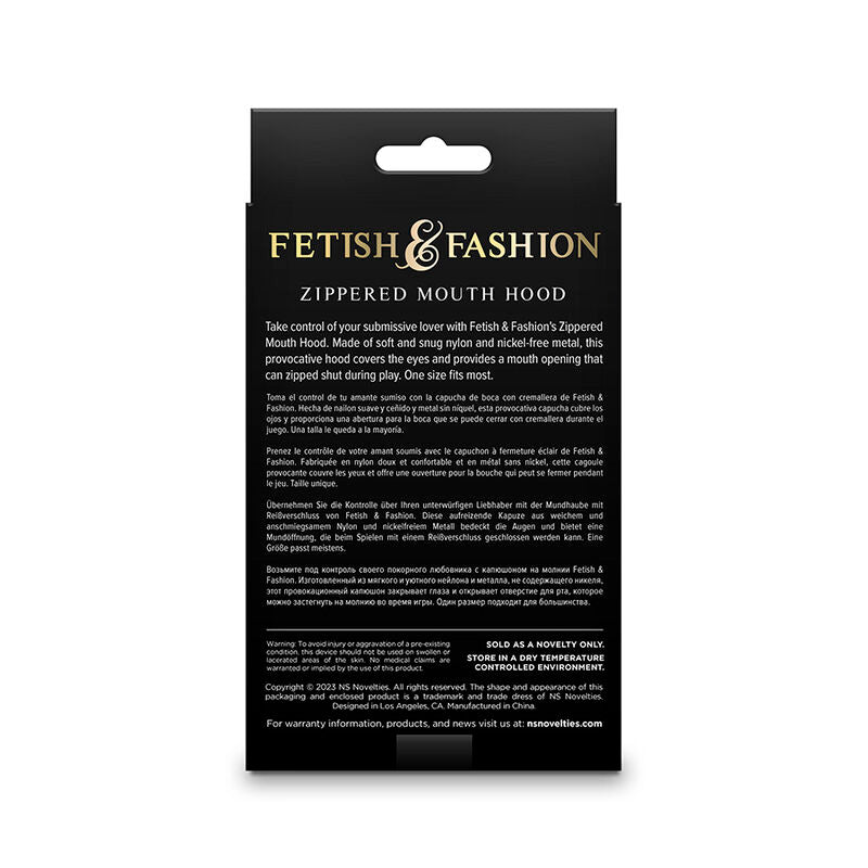 Fetish & Fashion Pasamontañas Completo Con Cremallera Nylon Blanco