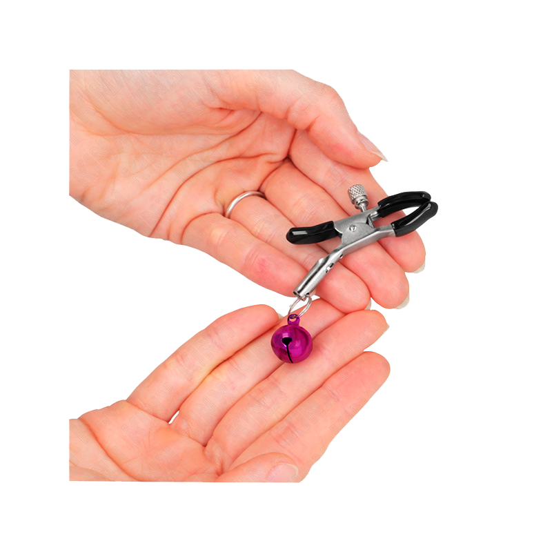 Pinzas Para Pezones Con Campanilla Violeta 6 Cm