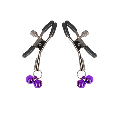 Pinzas Para Pezones Con Doble Campanilla Violeta 6 Cm