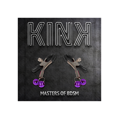 Pinzas Para Pezones Con Doble Campanilla Violeta 6 Cm