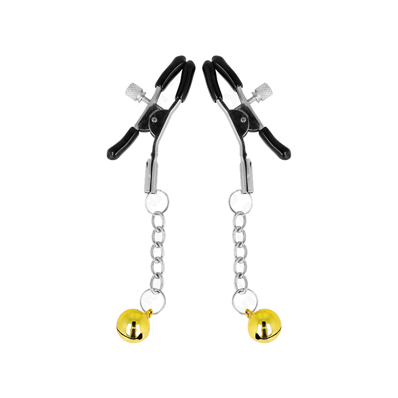 Pinzas Para Pezones Con Colgante De Cascabel Dorado 6 Cm