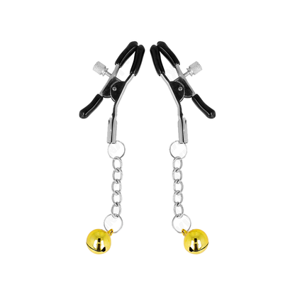 Pinzas Para Pezones Con Colgante De Cascabel Dorado 6 Cm