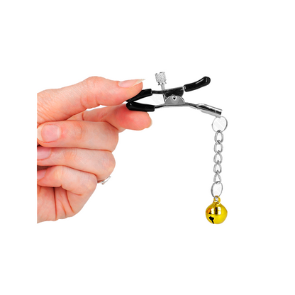Pinzas Para Pezones Con Colgante De Cascabel Dorado 6 Cm