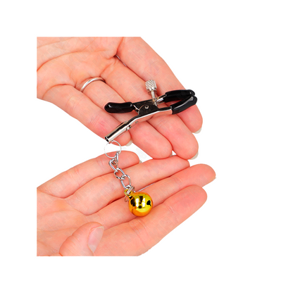 Pinzas Para Pezones Con Colgante De Cascabel Dorado 6 Cm