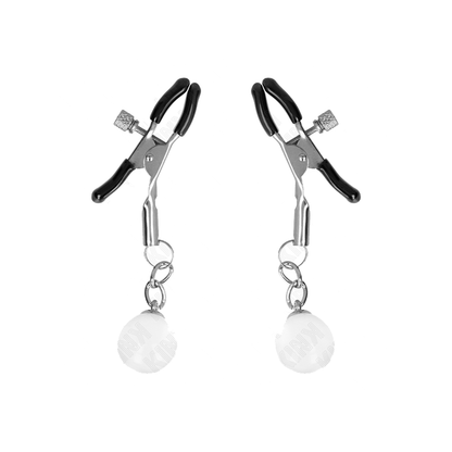 Pinzas Para Pezones Plateadas Con Colgante De Vidrio 6 Cm