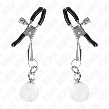 Pinzas Para Pezones Plateadas Con Colgante De Vidrio 6 Cm