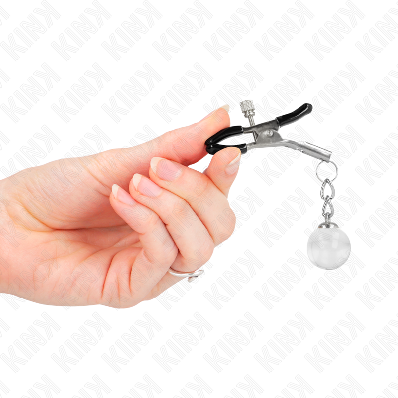 Pinzas Para Pezones Plateadas Con Colgante De Vidrio 6 Cm