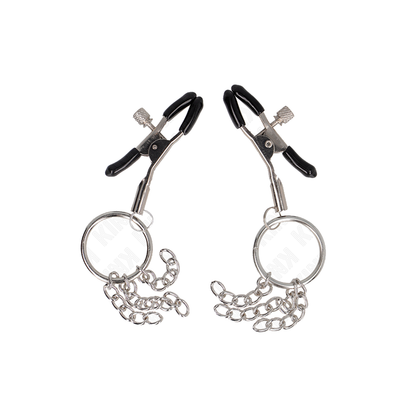 Pinzas Para Pezones Con Aro Y Pequeñas Cadenas Plateado 6 Cm