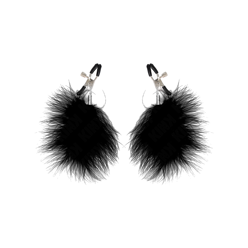Pinzas Para Pezones Con Pluma Negro 7 Cm