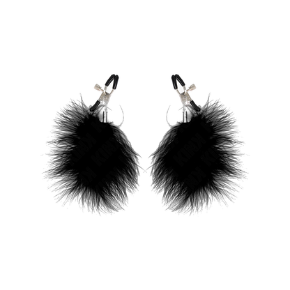 Pinzas Para Pezones Con Pluma Negro 7 Cm