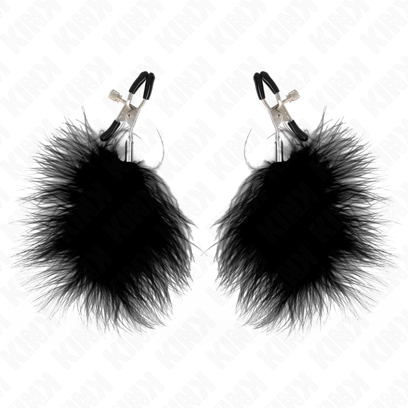 Pinzas Para Pezones Con Pluma Negro 7 Cm