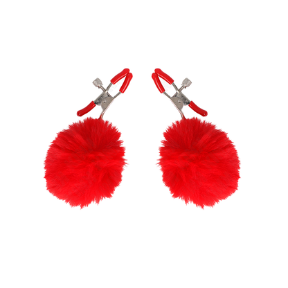 Pinzas Para Pezones Con Pompón Rojo 6 Cm