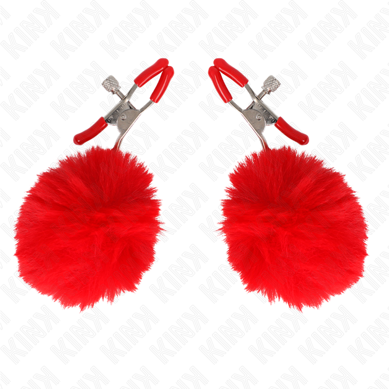 Pinzas Para Pezones Con Pompón Rojo 6 Cm