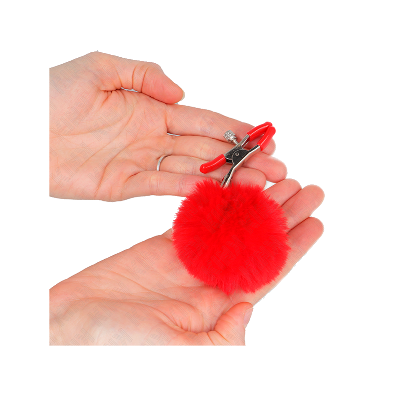 Pinzas Para Pezones Con Pompón Rojo 6 Cm