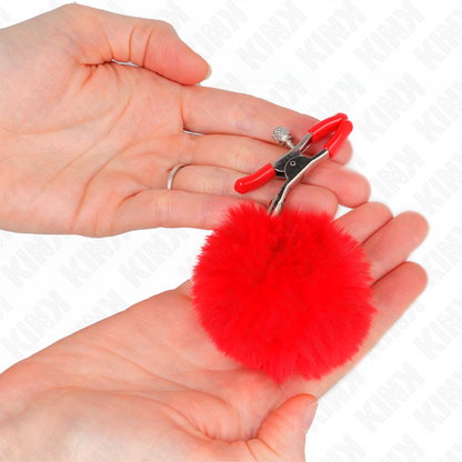 Pinzas Para Pezones Con Pompón Rojo 6 Cm