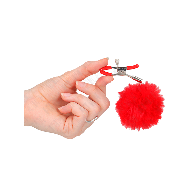 Pinzas Para Pezones Con Pompón Rojo 6 Cm