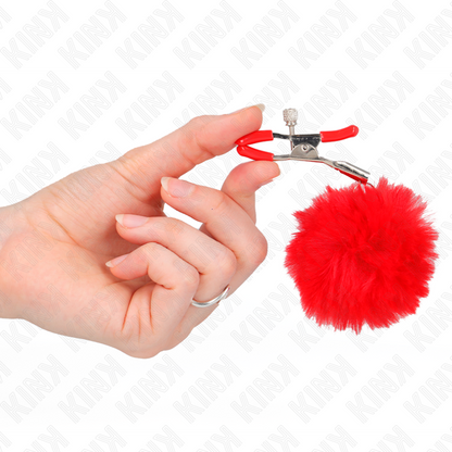 Pinzas Para Pezones Con Pompón Rojo 6 Cm