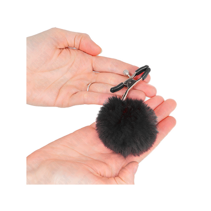 Pinzas Para Pezones Con Pompón Negro 6 Cm